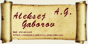 Aleksej Gaborov vizit kartica